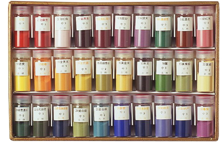 日本国画天然岩絵具鉱物颜料48色入りセット