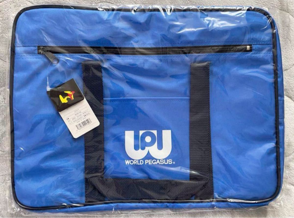 新品未使用】ワールドペガサス スクールバッグ 青 ワッペ スクバ 旧型