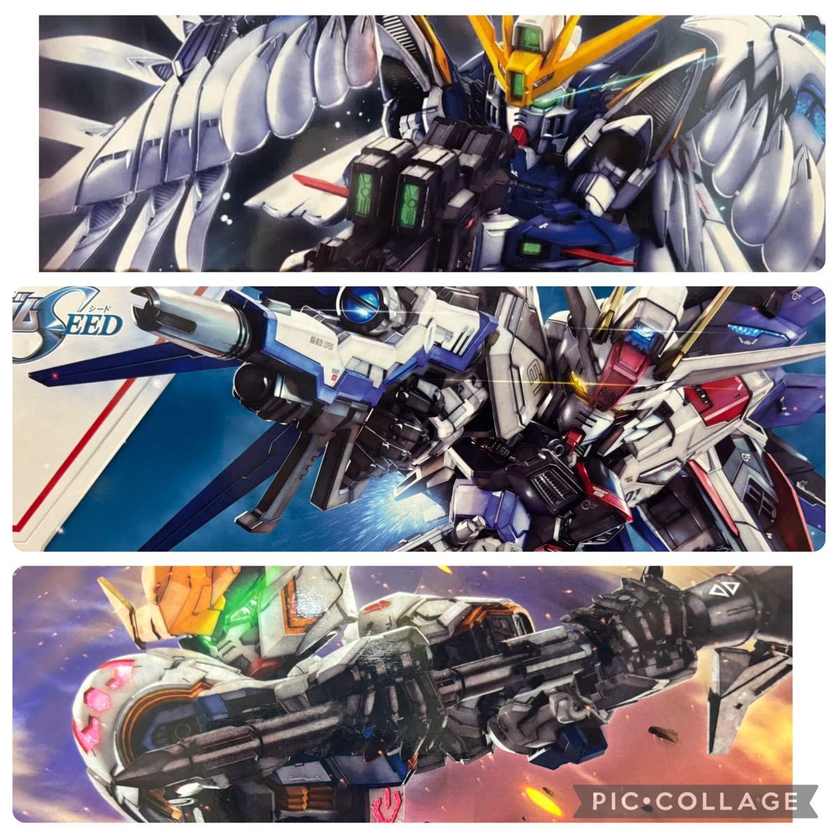MGSD フリーダム（クリア）&ウイングガンダムゼロ & エアリアル 3点