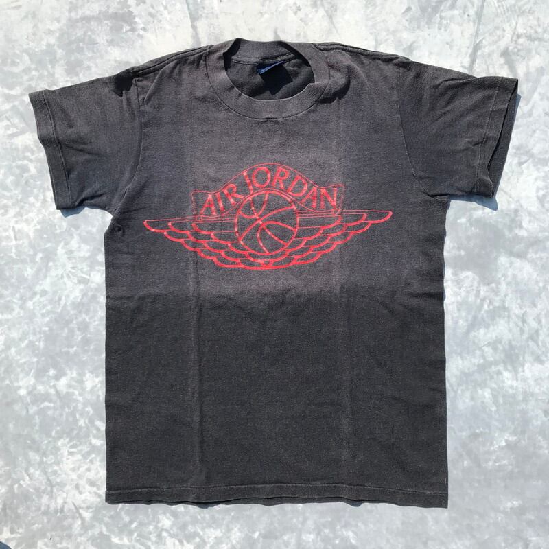 90s NIKE AIR JORDAN プリントTシャツ ウィングロゴ ブラック 90s NIKE