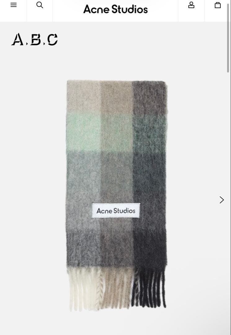 【即購入OK】Acne Studious モヘアチェックスカーフ マフラー ACNE STUDIOS｜アクネストゥディオズ モヘアチェックスカーフ (Acne