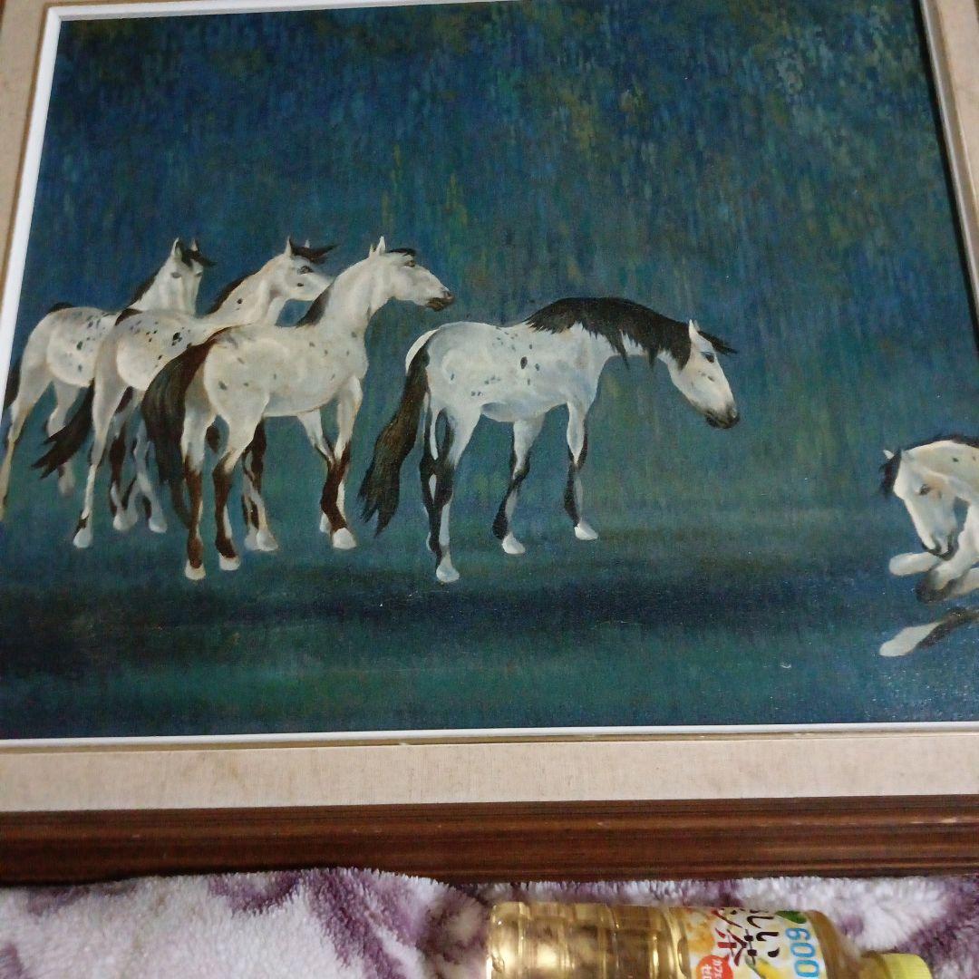JAMES 馬の群れ 絵画　古物アンティーク　午年
