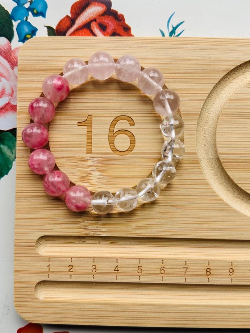 ユニドロブレスレット　ピンク系　16センチ