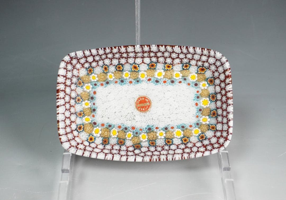 Murano ムラノ ITALY ミルフィオリ プレート 小皿 - メルカリ